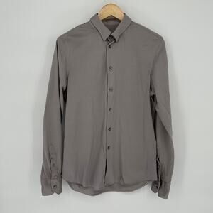 Emporio Armani Slim Fit Button-Front Shirt Men’s Large Gray